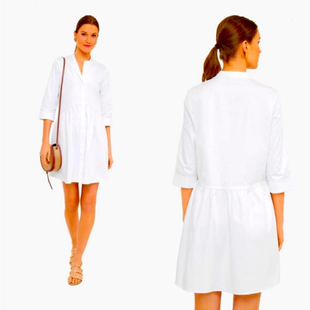 TUCKERNUCK Royal shirt dress white cotton Sz S